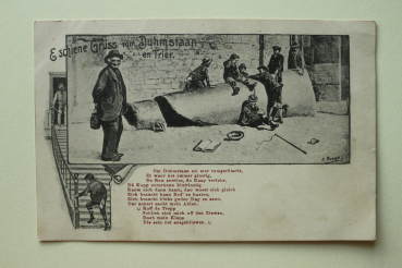 Ansichtskarte AK Trier 1905-1915 Gruß vom Duhmstaan Kinder rutschen Gedicht Architektur Ortsansicht Rheinland Pfalz